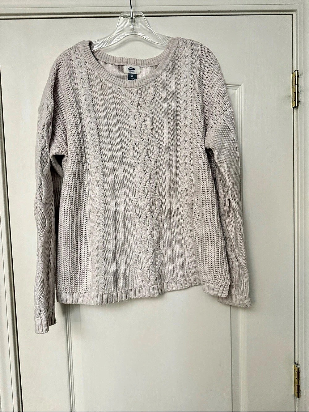 Old Navy SoSoft Crew-Neck Cable-Knit Sweater Pink XL